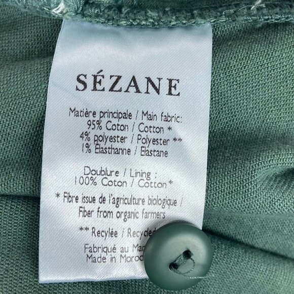 Sezane High Rise Paperbag Waist Pants Size 38 French US Size 6 Jade Green Boho - Picture 10 of 16